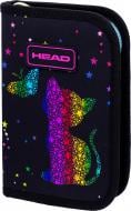 Пенал на молнии AC1 RAINBOW KITTY з золотистим ефектом Head черный/с принтом