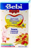 Каша молочна Bebi від 6 місяців злаки з малиною та вишнею 200 г Каша молочна Bebi від 6 місяців злаки з малиною та вишнею 200 г