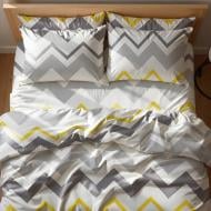 Комплект постільної білизни ZIGZAG євро жовто-сірий Zastelli