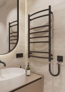 Полотенцесушитель электрический Elna Ладер 8 (810х480х100) черный с диммером t