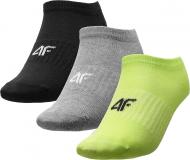 Шкарпетки 4F NOSDJ-JSOM500-72S+25M+20 р.36-38 сірий/чорний/салатовий 3 шт.