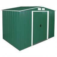 Будинок садовий металевий ECO 262x182x191 см зелений з білим