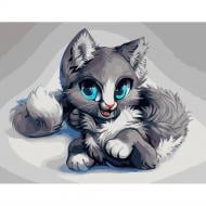 Набор для росписи по номерам Strateg Аниме-котенок 40х50 см DY181