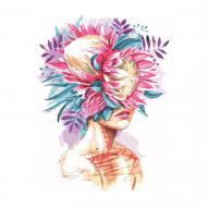 Картина по номерам Девушка с букетом VA-3029 40х50 см Strateg