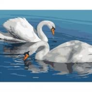 Набор для росписи по номерам Strateg Лебединая пара 40х50 см DY285