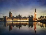 Картина LED Лондон, з елементами живлення 30x40 см блакитний Картина LED Лондон, з елементами живлення 30x40 см блакитний