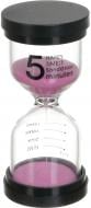 Часы песочные классический на 5 минут розовый 4,5х10 см