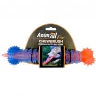 Іграшка для собак AnimAll Fun щітка-кістка жувальна 24 см помаранчева із синім