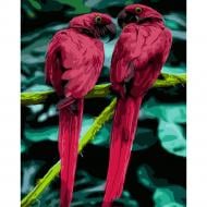 Набор для росписи по номерам Strateg Малиновые Ара 40х50 см GS468