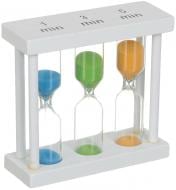 Часы песочные деревянный на 1/3/5 минут белый 9,5х8,5х3 см