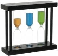 Часы песочные деревянный на 5/10/15 минут черный 14х4,5х13 см