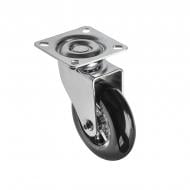 Ролик мебельный GTV Brazylia d75 мм h-96 мм повортный без стопора черный (колесо для мебели) KM-RD-75-SF-20 Ролик мебельный GTV Brazylia d75 мм h-96 мм повортный без стопора черный (колесо для мебели) KM-RD-75-SF-20