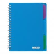 Тетрадь на пружине Buromax BRIGHT В6 (128x182) 100 лист. клетка 3 разделителя синяя