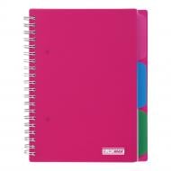 Тетрадь на пружине Buromax BRIGHT В6 (128x182) 100 лист. клетка 3 разделителя розовая