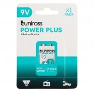 Батарейка щелочная UNIROSS Power Plus Alkaline 6LR61 9.0 V 6LR61 1 шт.