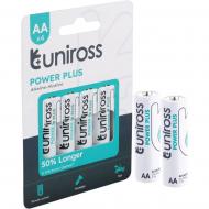 Батарейки щелочные UNIROSS Power Plus Alkaline (LR6) 1.5V AA (пальчиковые) 4 шт.