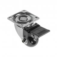 Ролик мебельный GTV Brazylia d75 мм h-96 мм повортный с стопором черный (колесо для мебели) KM-RD-75-CF-20 Ролик мебельный GTV Brazylia d75 мм h-96 мм повортный с стопором черный (колесо для мебели) KM-RD-75-CF-20