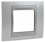 Рамка одноместная Schneider Electric Unica TOP горизонтальная алюминий MGU66.002.092