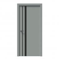 Дверное полотно IN WOOD ET-13 ПГ с черным молдингом и кромкой 600 мм пепельный софтач