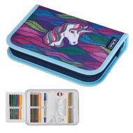 Пенал 19 предметів Rainbow Unicorn 50032891U Herlitz блакитний із рожевим