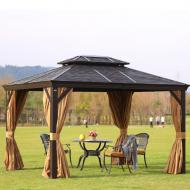 Беседка Home4You SUNSET 3x4x2/2,7 м коричневая/бежевая (19545)