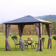 Беседка Home4You SUNSET 3x3x2,67 м коричневая/серо-коричневая