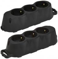 Колодка ETI ERS-3B із заземленням 3 гн. без вимикача чорний 4481010