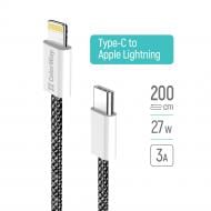 Кабель ColorWay Type-C - Apple Lightning (braided cotton) (PD Fast Charging 27W) 2 м black (CW-CBPDCL068-BK)