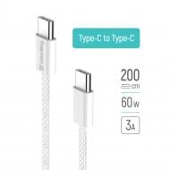 Кабель ColorWay Type-C - Type-C (braided cotton) (PD Fast Charging 60W) 3.0А 2 м grey (CW-CBPDCC068-GR)