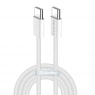 Кабель ColorWay Type-C - Type-C (braided cotton) (PD Fast Charging 60W) 3.0А 2 м grey (CW-CBPDCC068-GR)