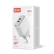 Зарядное устройство ColorWay Type-C PD + Type-C PD (40W) белый