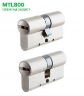 Циліндр Mul-T-Lock MTL800/MT5+ 45x45 ключ-ключ 90 мм нікель сатин