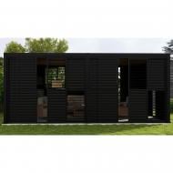 Стена раздвижная для беседки Home4You MIRADOR-111 3 м темно-серая (19501)