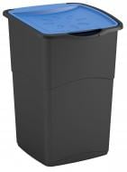 Бак для мусора с крышкой Curver Koral bin 47 л черный/голубой
