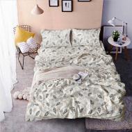 Комплект постельного белья полуторный Листья разные на белом белый Zastelli