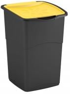 Бак для мусора с крышкой Curver Koral bin 47 л черный/желтый
