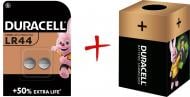 Батарейки щелочные Duracell специализированные V13GA / A76 LR44 2 шт. (+ Еко-бокс Duracell)