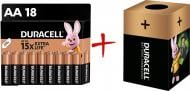 Батарейки щелочные Duracell MN1500 AA (пальчиковые) 18 шт. (+ Еко-бокс Duracell)