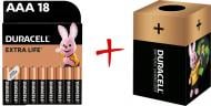 Батарейки щелочные Duracell AAA (мизинчиковые) 18 шт. (+ Еко-бокс Duracell)