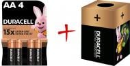 Батарейки щелочные Duracell MN1500 AA (пальчиковые) 4 шт. (+ Еко-бокс Duracell)