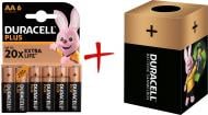 Батарейки Duracell Plus LR06 AA (пальчикові) 6 шт. (+ Еко-бокс Duracell)