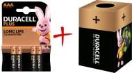 Батарейки Duracell Plus AAA (мизинчиковые) 4 шт. (+ Еко-бокс Duracell)