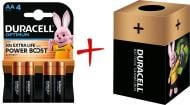 Батарейки щелочные Duracell Optimum LR6 AA (пальчиковые) 4 шт. (+ Еко-бокс Duracell)