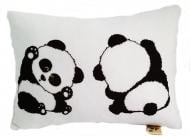 Подушка Анна Дві панди 35х25 см білий із чорним