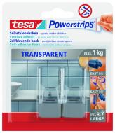 Гачки TESA пластикові прямокутні L під плитку/метал tesa Powerstrips® 1 кг 2 шт прозорі