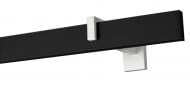 Комплект карнизу Quadrum Square line одинарний 15/250 см білий/чорний профіль з чорними гачками