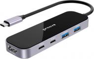 USB-хаб Proove Shadow 2xUSB-A 3.0 + 3xType-C PD3.0 100 Вт + HDMI серый (HBSW10221205)