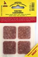 Накладка мебельная Практик войлочная 36x36 мм самоклеящаяся коричневая уп 4 шт.