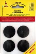 Накладка мебельная Практик войлочная d36 самоклеящаяся черная уп 4 шт.
