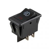 Переключатель On-Off протитуманок з підсвічуванням 12V квадратний червоний Vitol